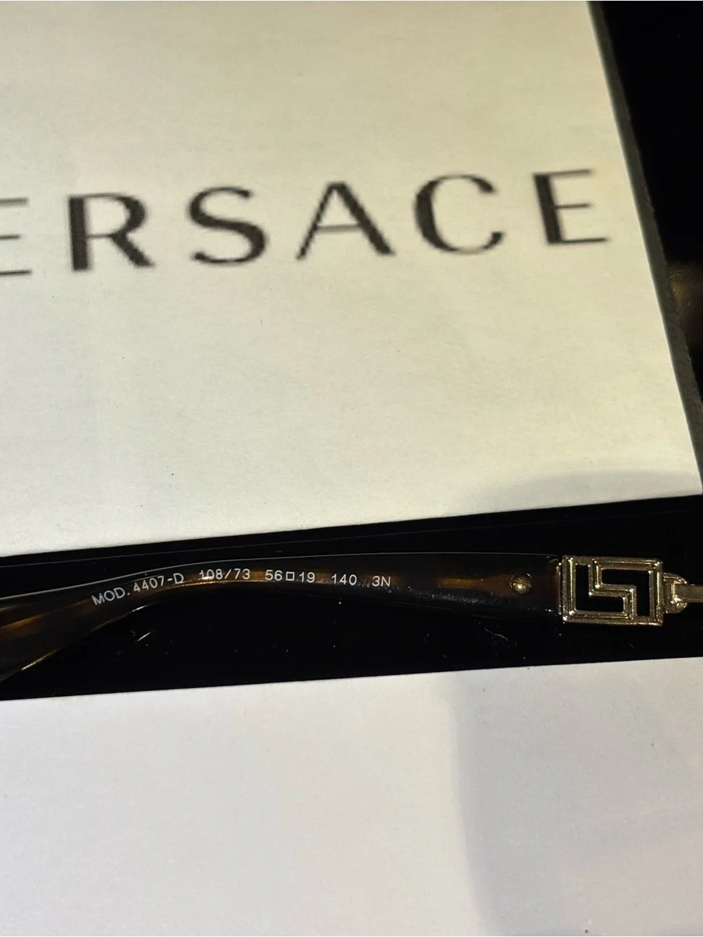 New Versace MOD4407-D 108/73  Tortoiseshell Square Sunglasses - Brown Lenses